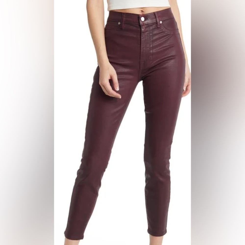 7 For All Mankind The Skinny Coated Jeans | Size 27 | Coated Ruby Rust